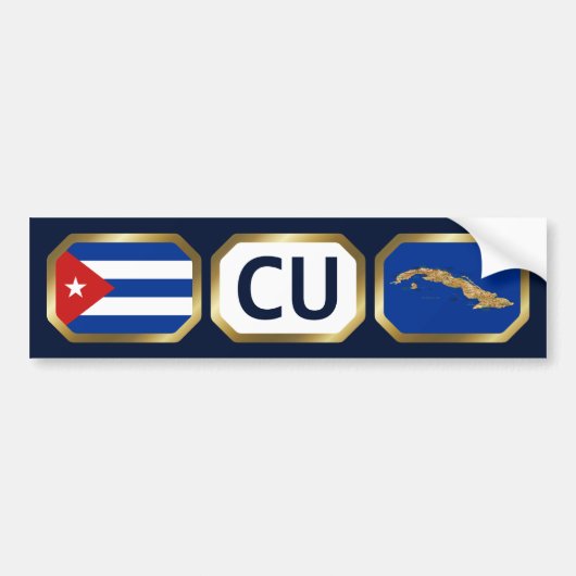Cuba-vlaggenkaartcode Bumpersticker (Voorkant)