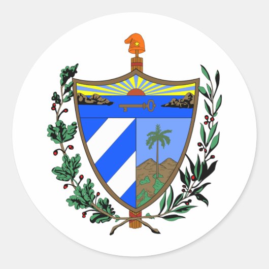 Cuba wapen ronde sticker (Voorkant)