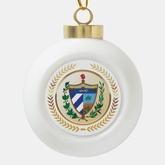 Cuba wapenschild keramische bal ornament (Voorkant)
