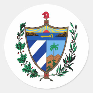 Cuba - wapenschild ronde sticker