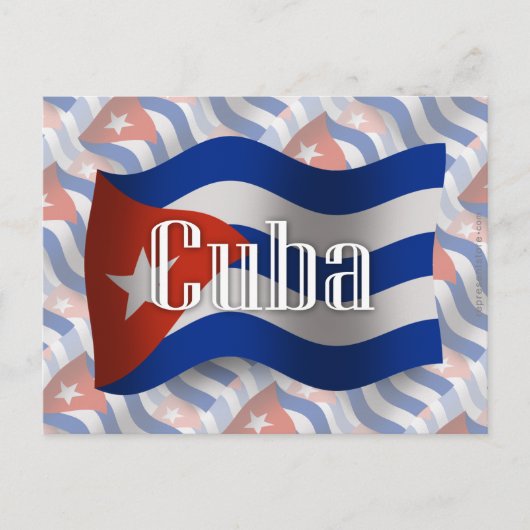 Cuba Waving Flag Briefkaart (Voorkant)