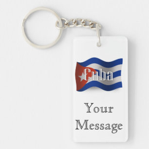 Cuba Waving Flag Sleutelhanger