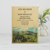 Cuba Wedding Invitation  Middeleeuwen Kaart (Staand voorkant)