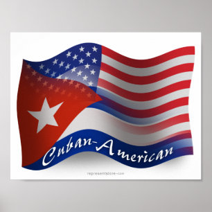Cubaans-Amerikaanse golfvlag Poster