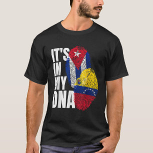 Cubaans en Venezolaans Mix DNA-erfgoed vlag T-shirt