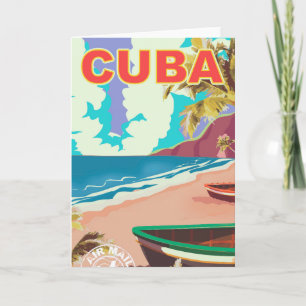 Cubaans poster voor het klassieke reizen feestdagen kaart