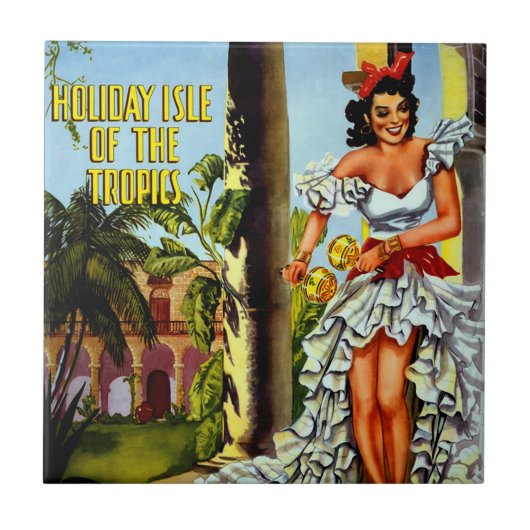  Cubaans reizen - Holiday Isle Tropics Tegeltje (Voorkant)