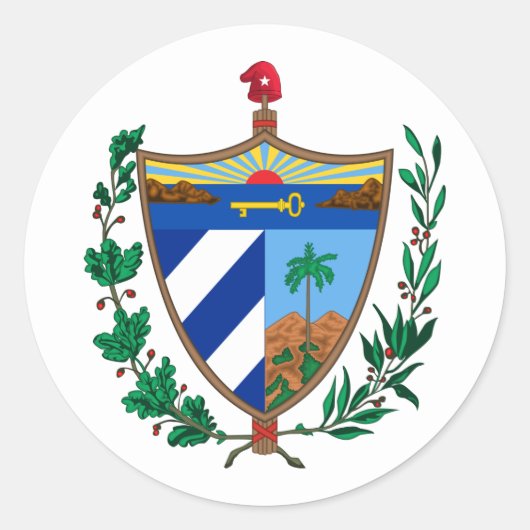 Cubaans wapen, Cuba Ronde Sticker (Voorkant)