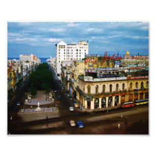 Cubaanse foto PASEO DEL PRADO Havana uit 1950 Afdruk