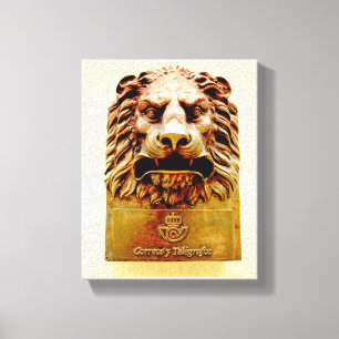 Cubaanse foto van het oude Havana   Lion   Canvas Afdruk