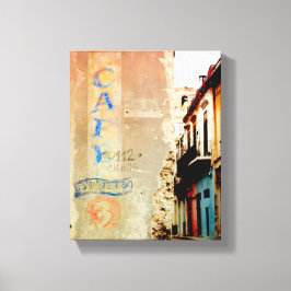 Cubaanse foto van oud Havana | Cafe Expresso | Canvas Afdruk