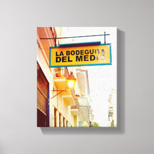 Cubaanse foto van oud Havana Habana Bodegita Canvas Afdruk