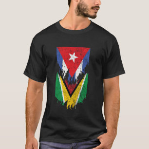 Cubaanse Guyaanse vlaggen gescheurd Cuba Guyana T-shirt