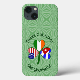 Cubaanse Ierse VS Vlaggen Shamrock gepersonaliseer iPhone 13 Hoesje
