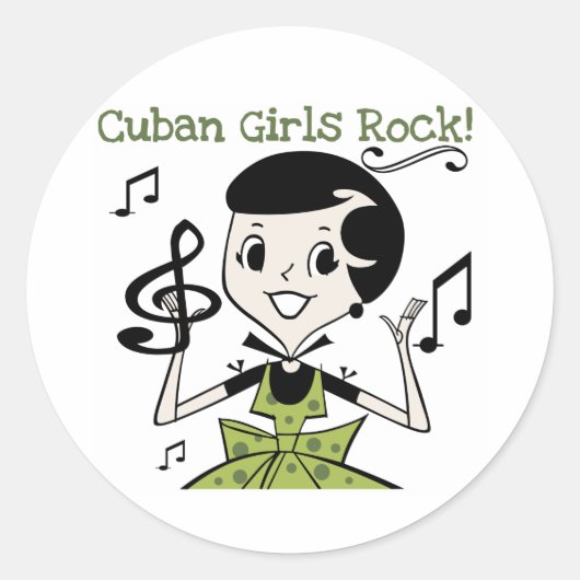 Cubaanse meisjes rock ronde sticker (Voorkant)