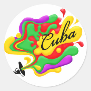 Cubaanse muziek ronde sticker