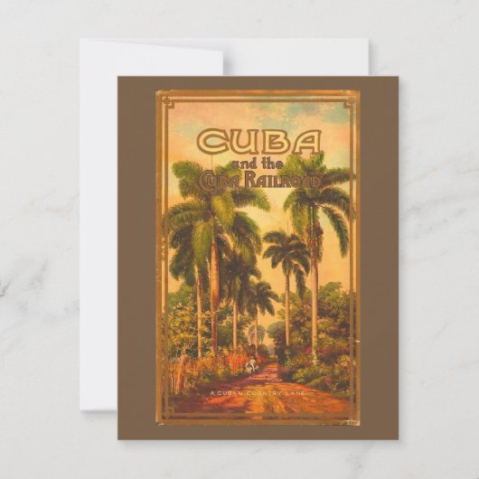 Cubaanse reizen - Cuba Railroad Flat Kaart (Voorkant)