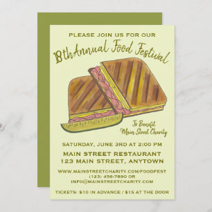 Cubaanse Sandwich Ham Pork Swiss Cheese Food Festi Kaart