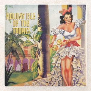  Cubaanse Toerismecommissie tropen reizen Glazen Onderzetter