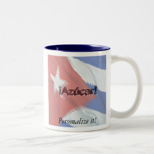 Cubaanse vlag - Azucar! Personaliseer het! Tweekleurige Koffiemok