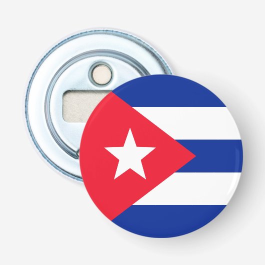 Cubaanse vlag button flesopener (Voorkant)