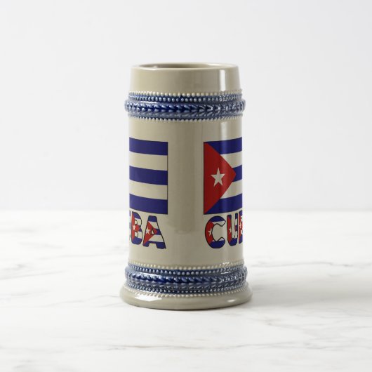 Cubaanse vlag en donkere blauwe strepen bierpul (Center)