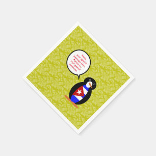 Cubaanse Vlag Feestdag Mevrouw Pinguïn Praat Servet