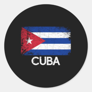 Cubaanse vlag gemaakt in Cuba Ronde Sticker