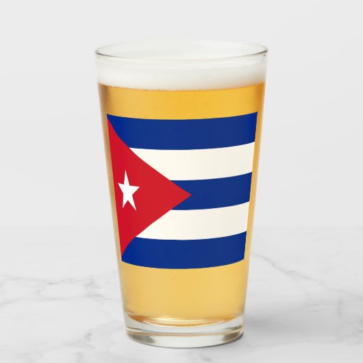 Cubaanse vlag glas (Voorkant gevuld)