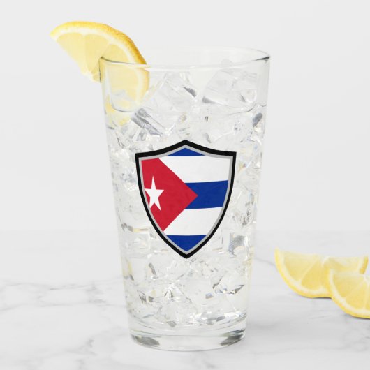 Cubaanse vlag glas (Voorkant ijs)