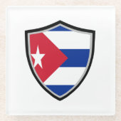 Cubaanse vlag glazen onderzetter (Voorkant)