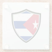 Cubaanse vlag glazen onderzetter (Achterkant)