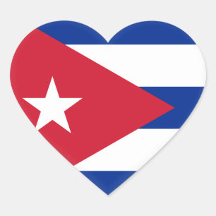 Cubaanse vlag hart sticker