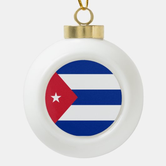 Cubaanse vlag keramische bal ornament (Voorkant)