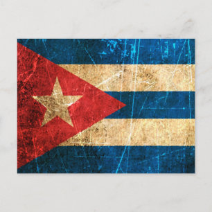 Cubaanse vlag met krassen Briefkaart