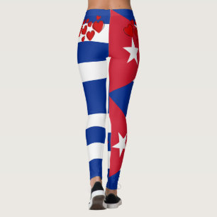 Cubaanse vlag met rode hart illustratie leggings