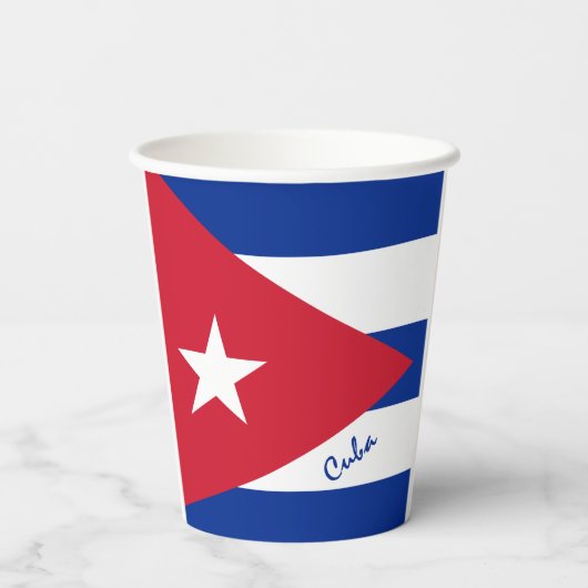 Cubaanse vlag op papier, bekers en Cubaanse partij (Achterkant)