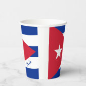 Cubaanse vlag op papier, bekers en Cubaanse partij (Rechts)
