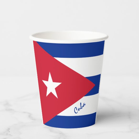 Cubaanse vlag op papier, bekers en Cubaanse partij (Voorkant)