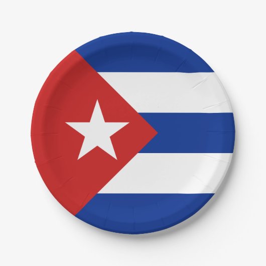 Cubaanse vlag papieren bordje (Voorkant)