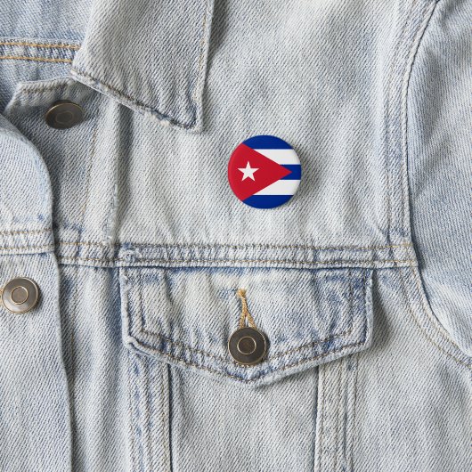 Cubaanse vlag ronde button 3,2 cm (In situ)