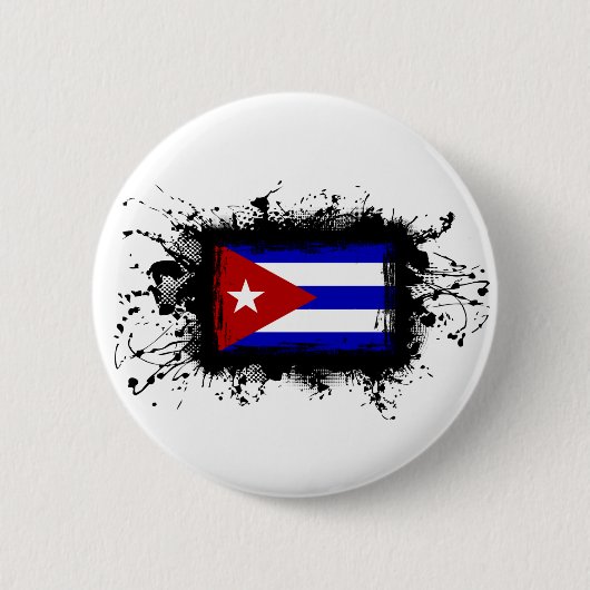 Cubaanse vlag ronde button 5,7 cm (Voorkant)