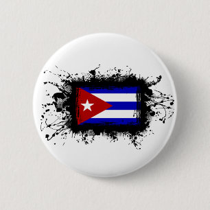 Cubaanse vlag ronde button 5,7 cm
