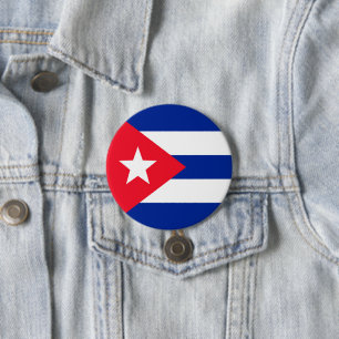 Cubaanse vlag ronde button 7,6 cm
