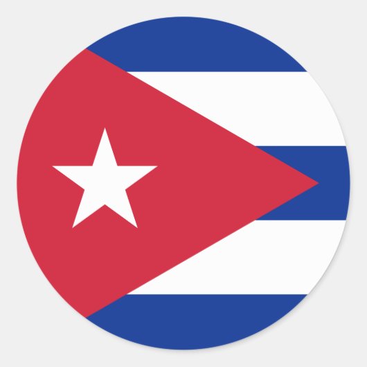 Cubaanse vlag ronde sticker (Voorkant)