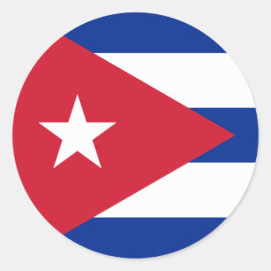 Cubaanse vlag ronde sticker