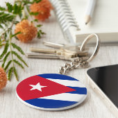 Cubaanse vlag sleutelhanger (Zijkant)
