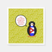 Cubaanse Vlag Vakantie Ms. Penguin aan het praten Servet (Voorkant)