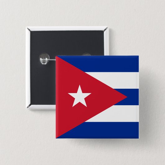 Cubaanse vlag vierkante button 5,1 cm (Voorkant /achterkant)