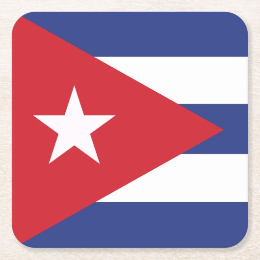 Cubaanse vlag vierkante kartonnen onderzetter (Voorkant)
